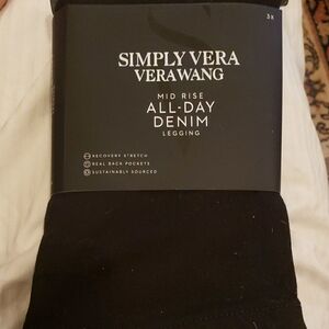 Simply Vera Vera Wang Mid Rise All-Day Black Denim Leggings